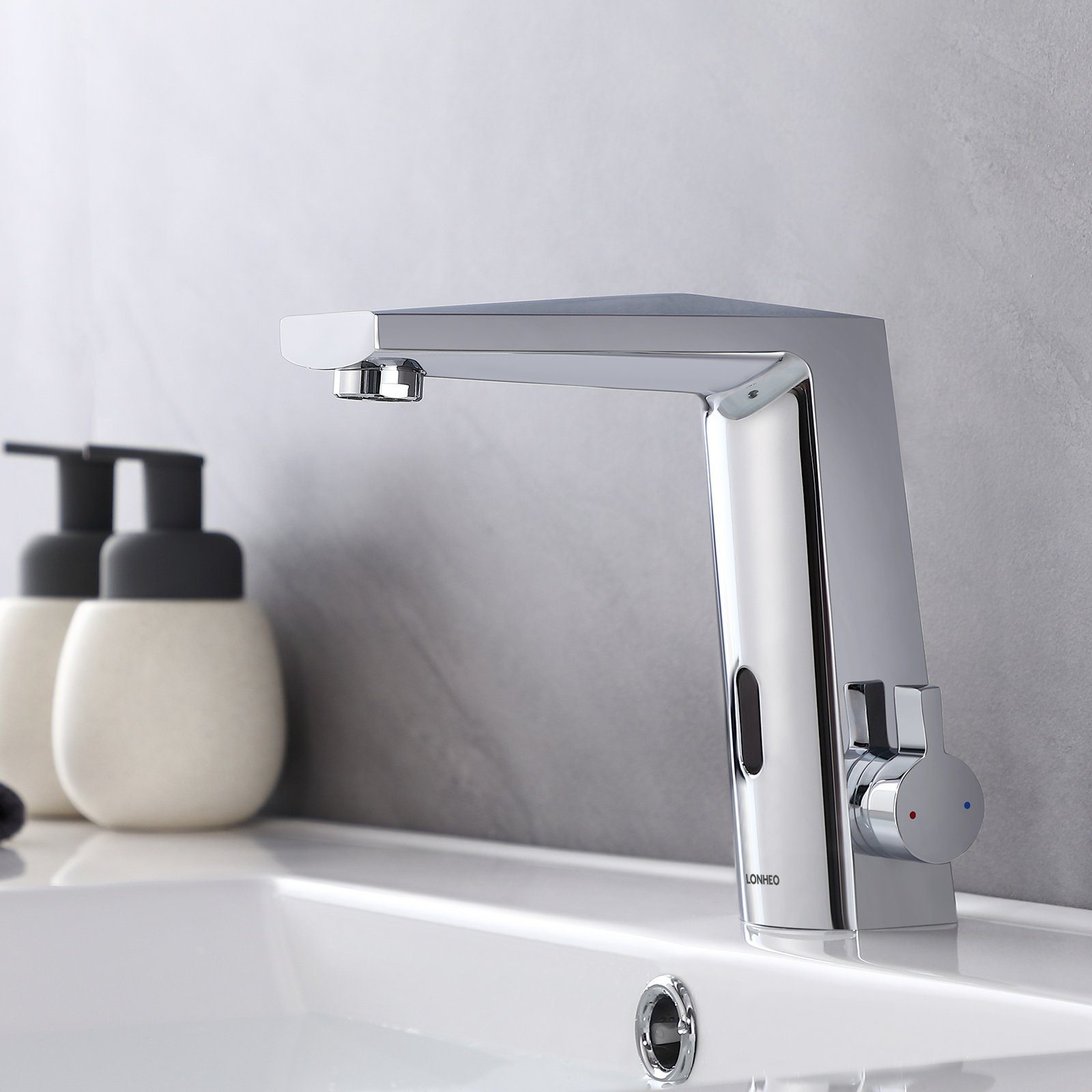 Lonheo Waschtischarmatur Infrarot Sensor Wasserhahn Bad Automatisch Waschbecken Armatur