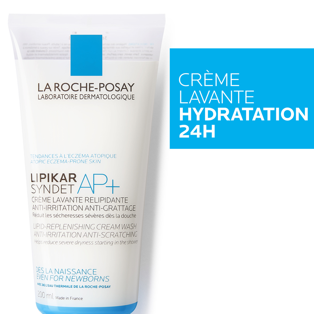 La Roche-Posay Lipikar Syndet AP+ Crème lavante relipidante 200ml Crème lavante nourissons, enfants et adultes anti irritations, anti grattage