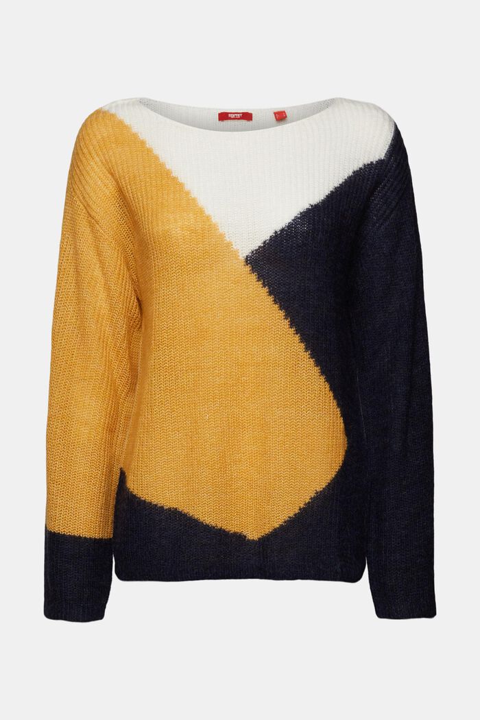 Colourblock-Pullover, Wollmix