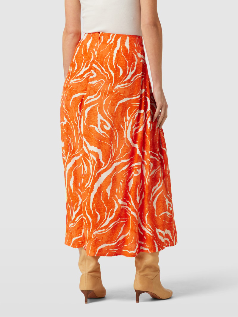 Maxirock mit Allover-Muster Modell 'SIRINE' in orange