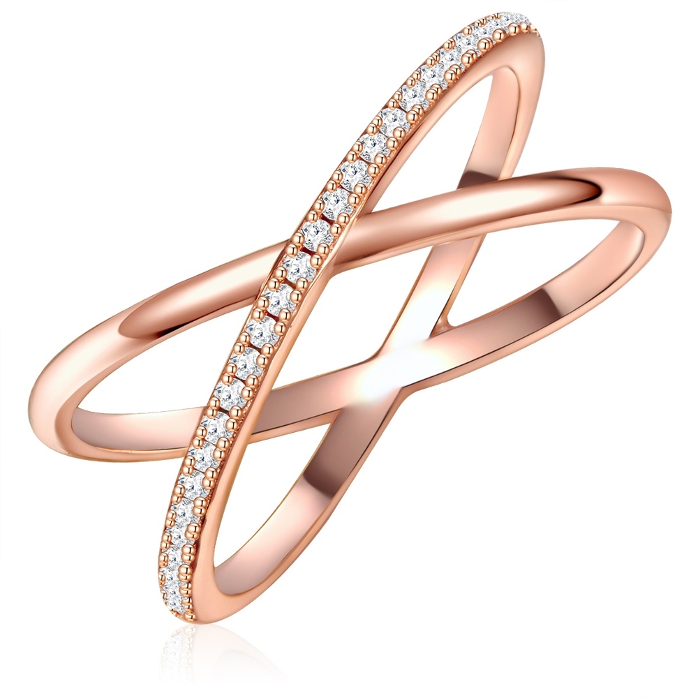 Glanzstücke München Bague en argent Argent sterling Oxyde de zirconium (CZ) en Or rose Bague
