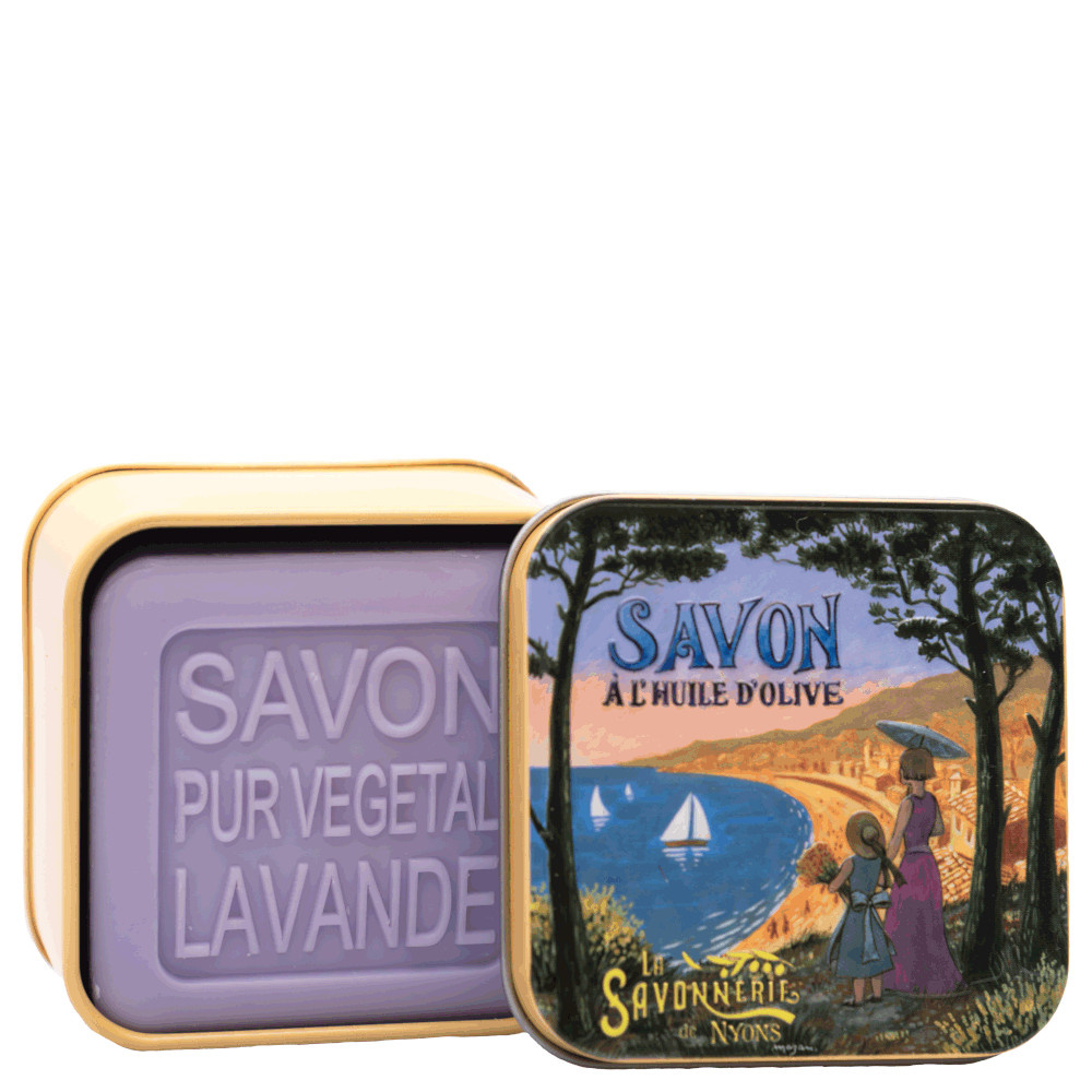 La savonnerie de nyons Savon 100g Lavande et Boîte Métal Plage Savon