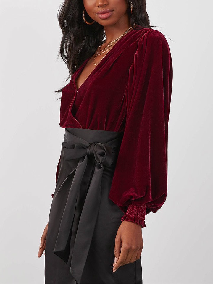 Milan Kiss Bluse in Bordeaux günstig kaufen