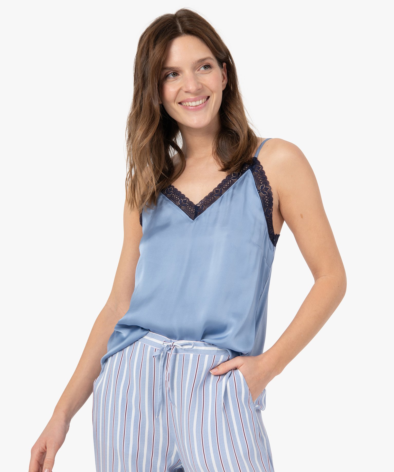 Haut de pyjama femme débardeur à fines bretelles | GEMO