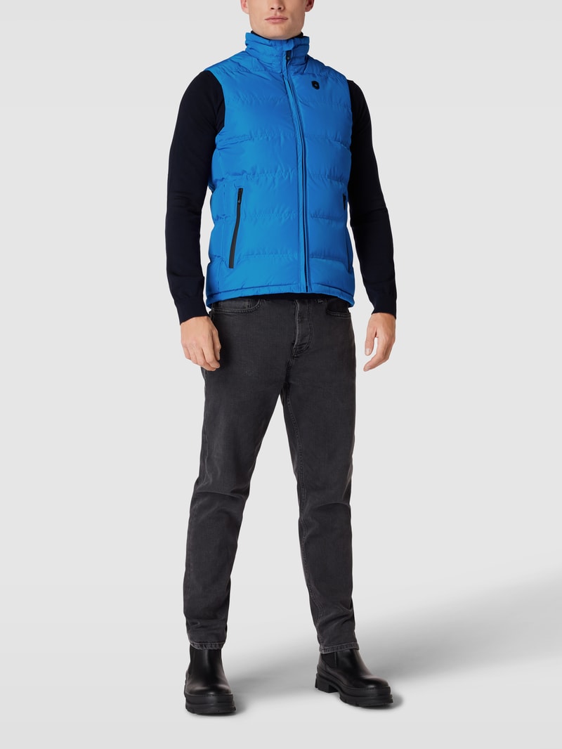 Steppweste mit Label-Applikation Modell 'SNOWDOME VEST' in royalblau