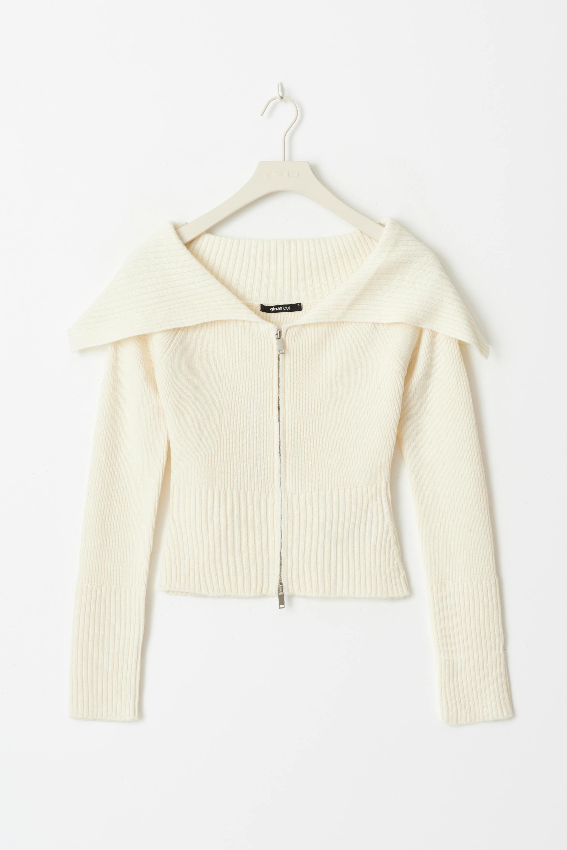 Knitted zip collar cardigan