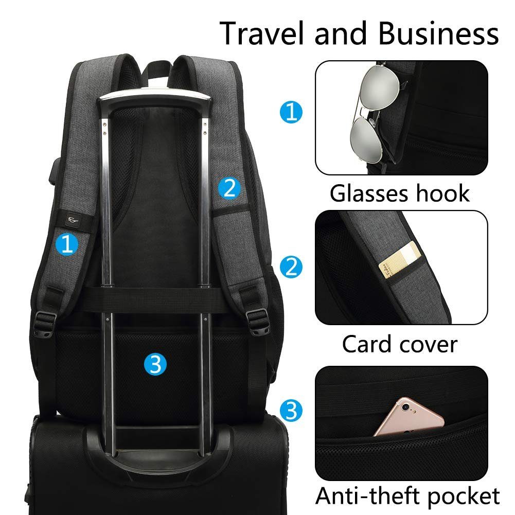 TAN.TOMI Freizeitrucksack Laptop Rucksack Herren Damen Große Kapazität Casual Rucksack, für 15,6