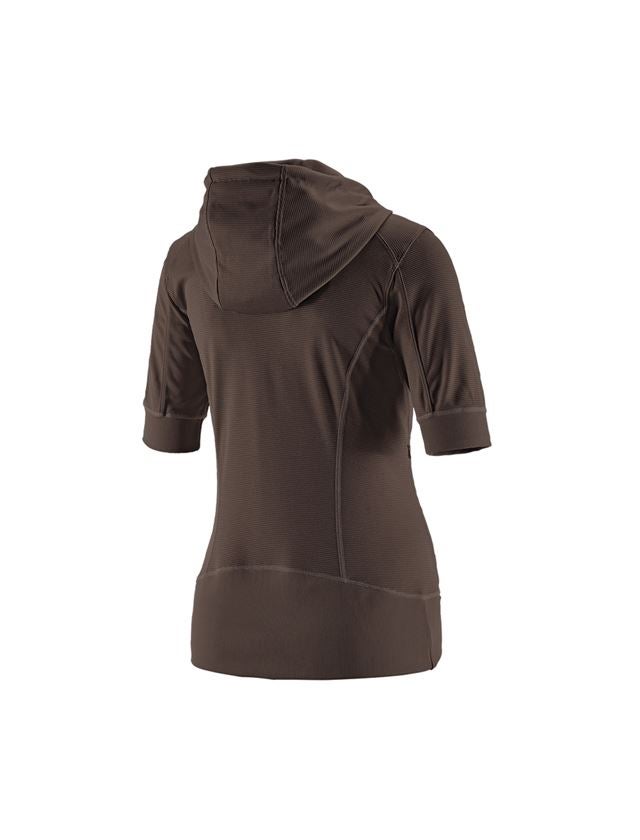 e.s. Funktions Kapuzenjacke stripe 3/4 Arm, Damen