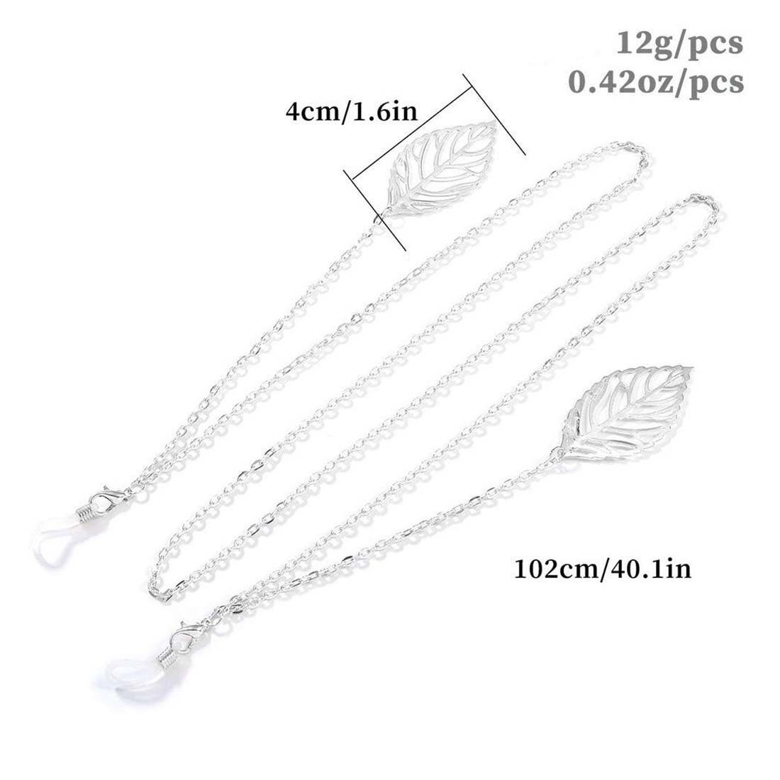 DRSEON Brillenkette Bohemian Ladies Glasses Halskette mit Blatt-Anhänger