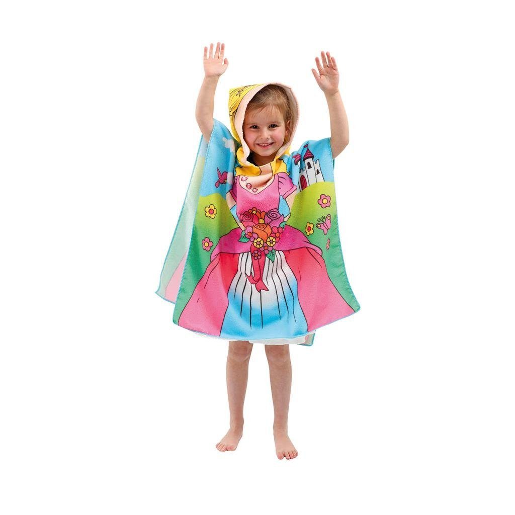 Kinderbademantel Kinder Poncho Handtuch Prinzessin Badetuch Strandtuch