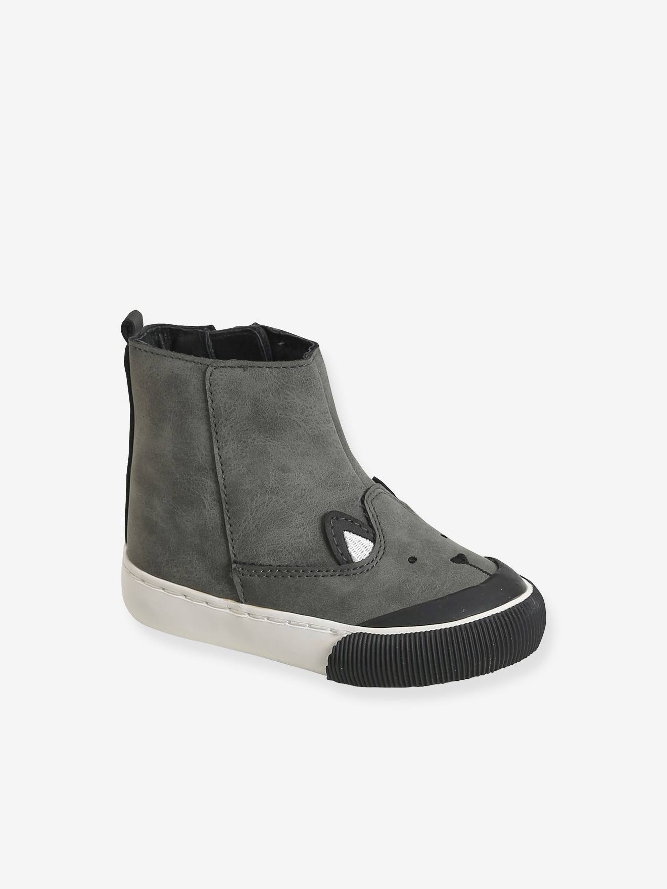 Vertbaudet Jungen Baby Boots mit Reißverschluss - grau