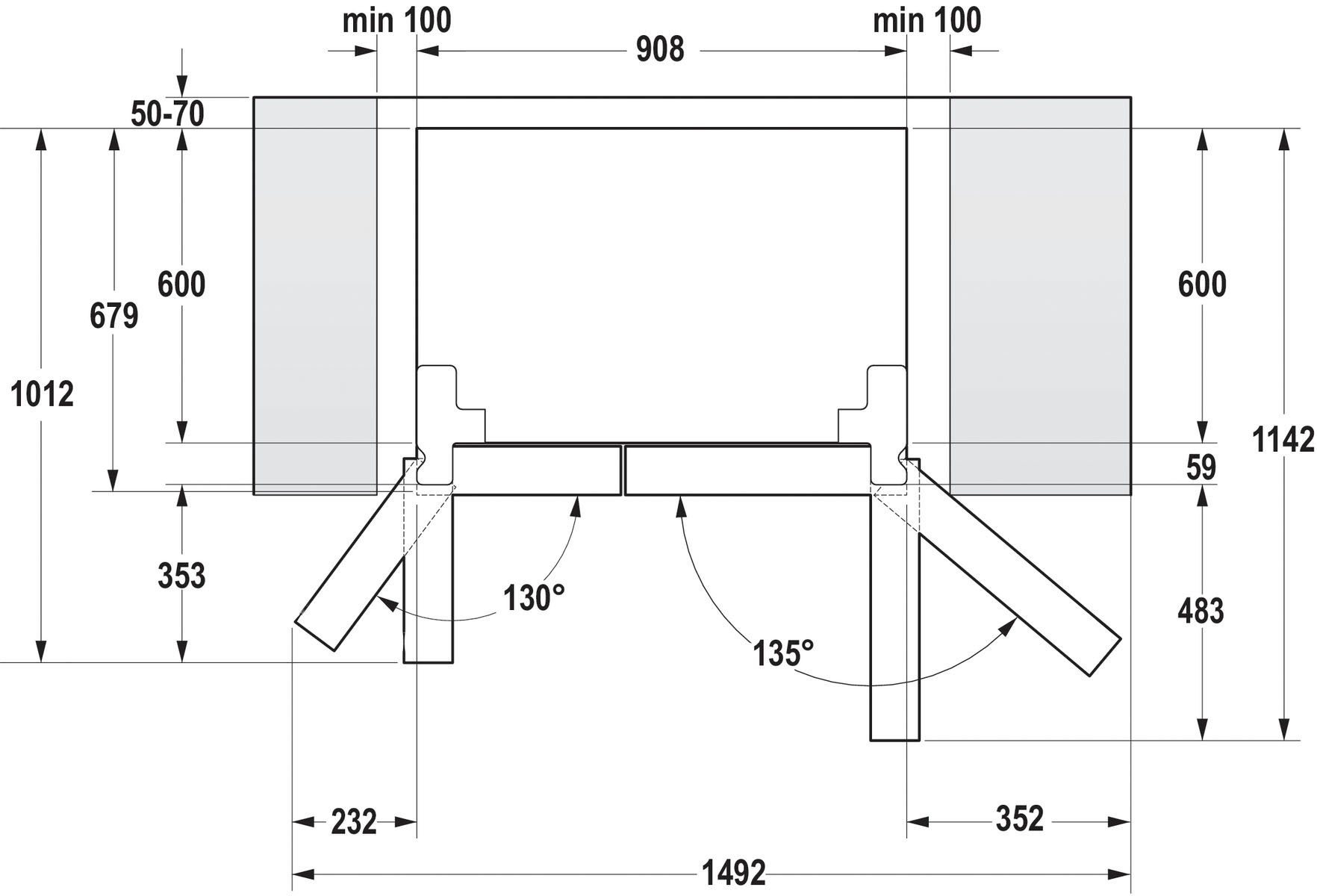 GORENJE Side-by-Side NRS9EVB, 179 cm hoch, 91 cm breit
