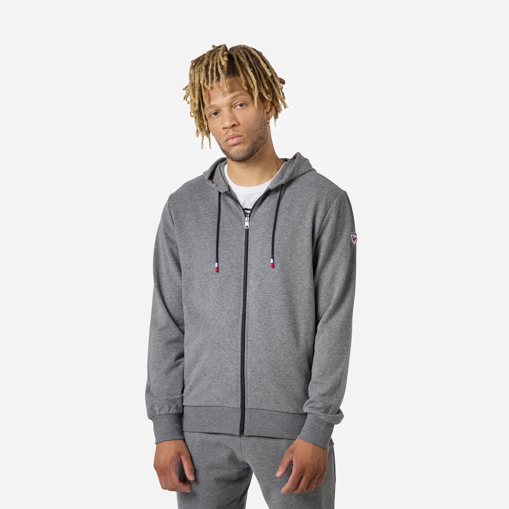 Sweat à capuche zippé molletonné Logo Homme