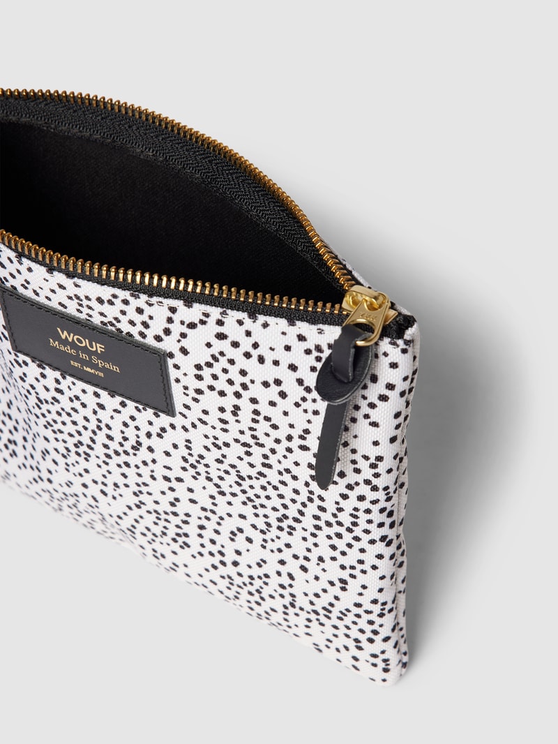 Pouch mit Allover-Muster Modell 'Dottie' in sand