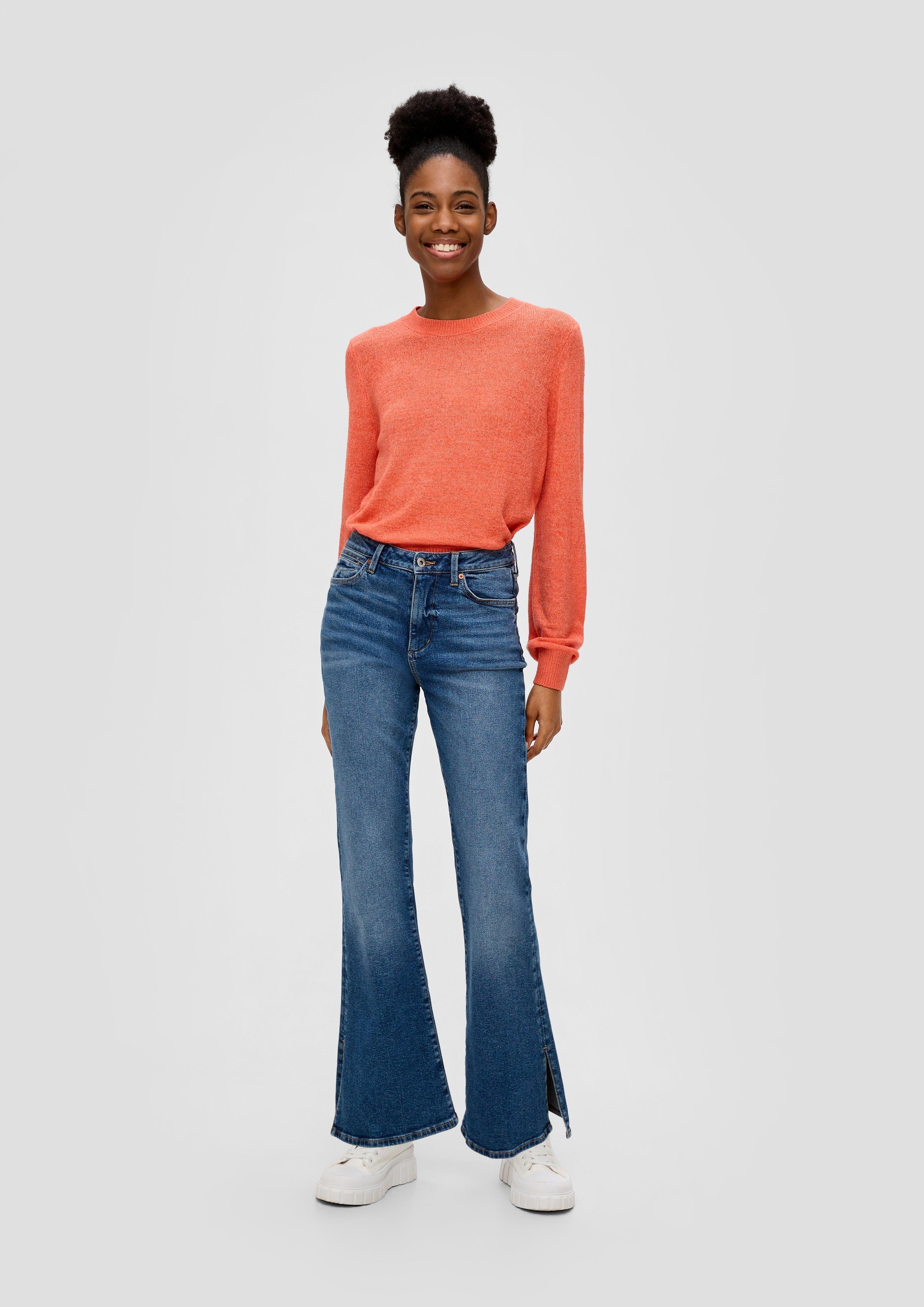 Jeans Reena / Slim Fit / High Rise / Flared Leg / geschlitzter Saum  2143596-56Z7