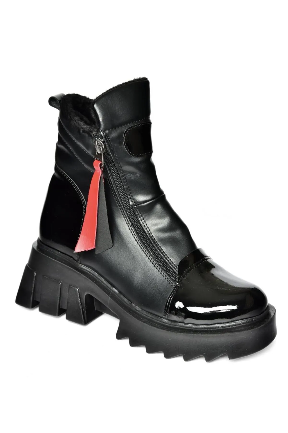 Fox Shoes  L239001809 Schwarze Damenstiefel mit dicken Sohlen