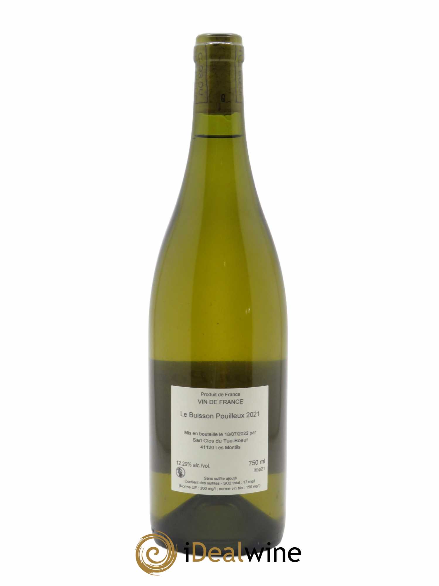 Touraine Le Buisson Pouilleux Clos du Tue-Boeuf  2021 - Lot de 1 Bouteille