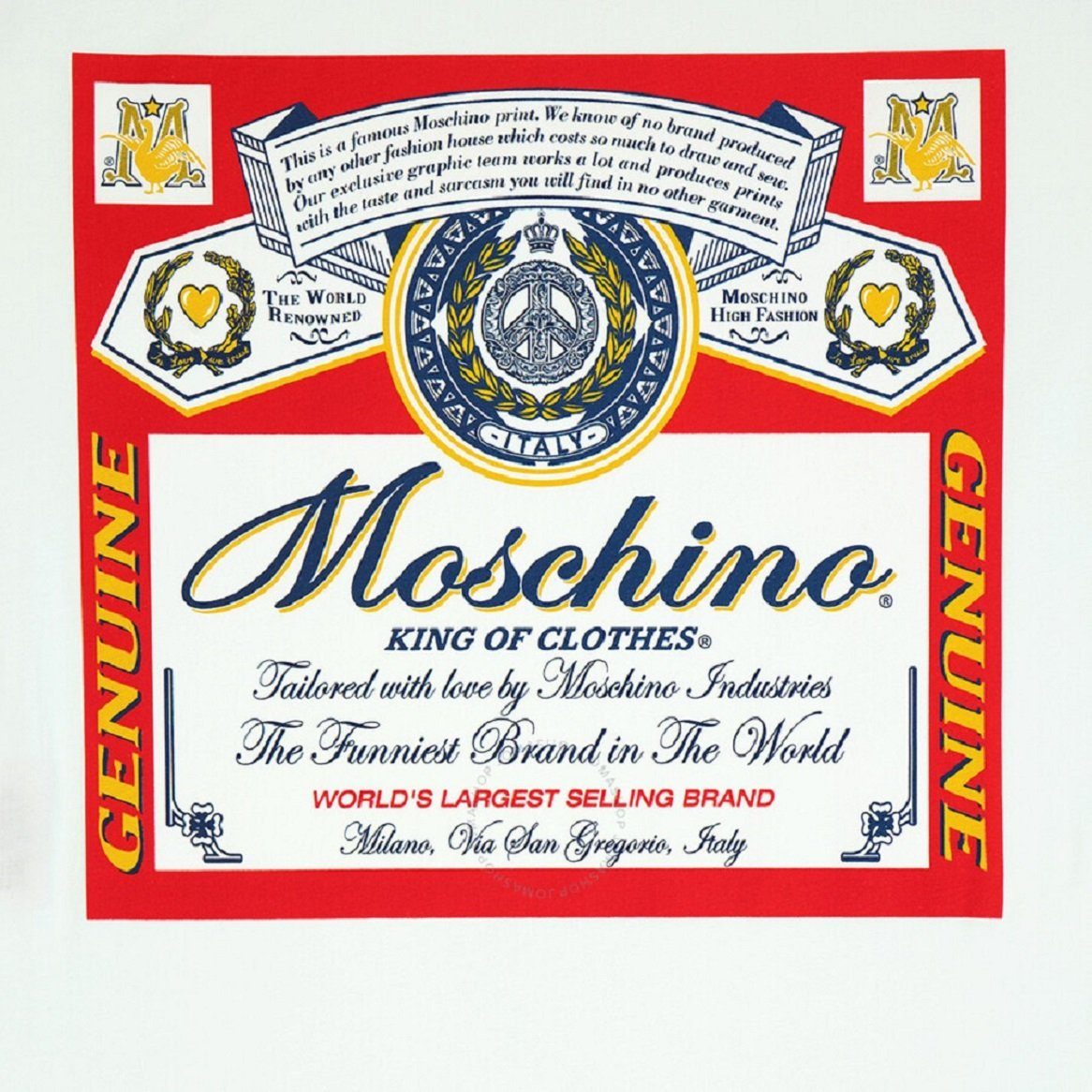 Moschino Print-Shirt Moschino Damen T-Shirt, Moschino Mod; 3XA0778 King Of Clothes T-Shirt