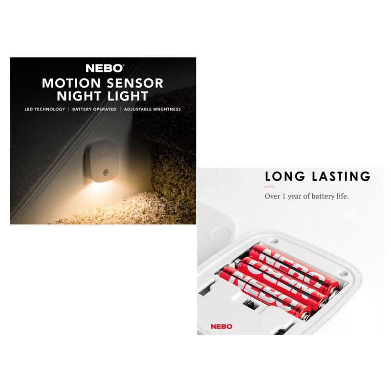NEBO Motion Sensor Night Light 3 pz 30 Lumens LED (WLT-0026-G)