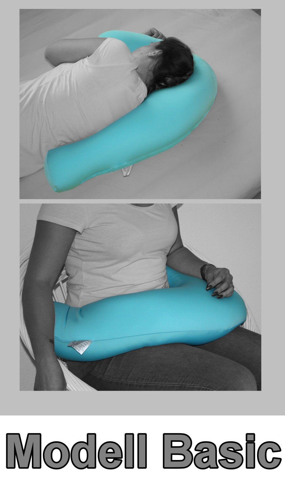 dynamic24 Seitenschläferkissen, 58cm Stillkissen Allergiker Nacken Kopf Kissen