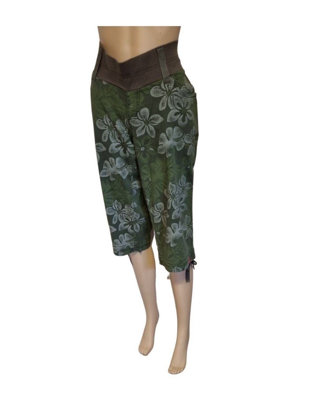 Esprit Umstandshose ORA-84103 oliv mit Blumenmuster Caprihose