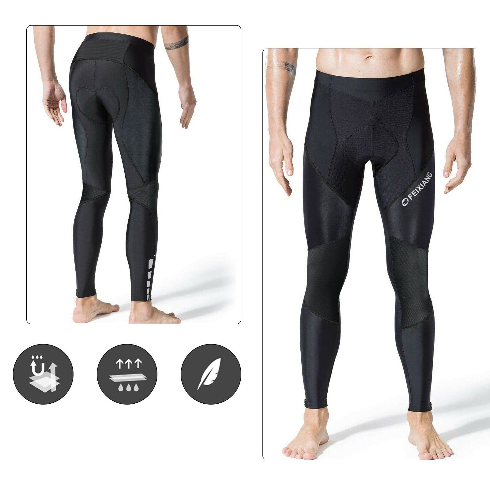 MEETYOO Fahrradhose Herren Lange Fahrradhose (Radlerhose Kompression, Radfahren Radhose) 3D Gel Laufhose Sport MTB Hose