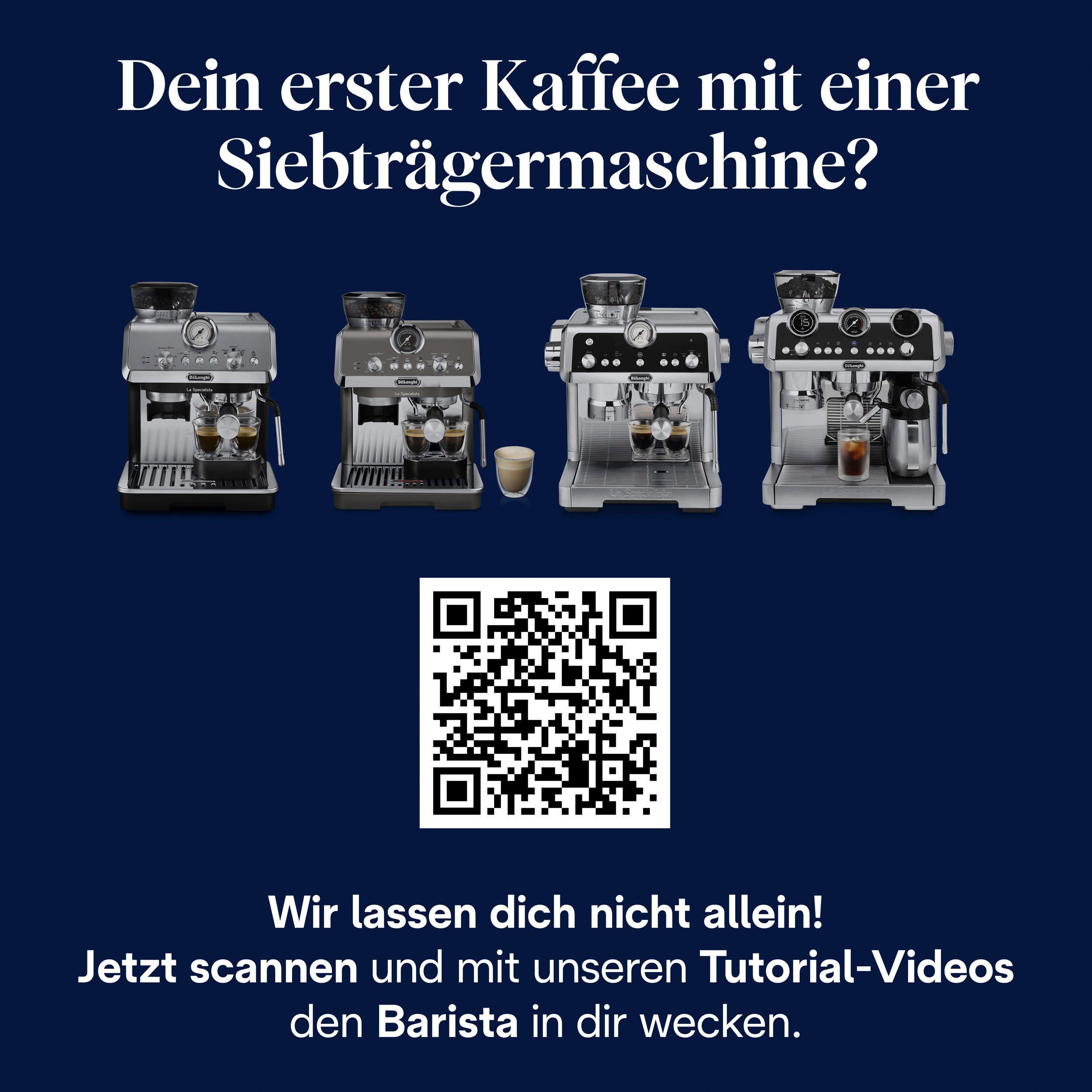 De'Longhi Siebträgermaschine La Specialista Arte EC9155.MB, inkl. 250g Selezione Espresso im Wert von UVP € 6,49
