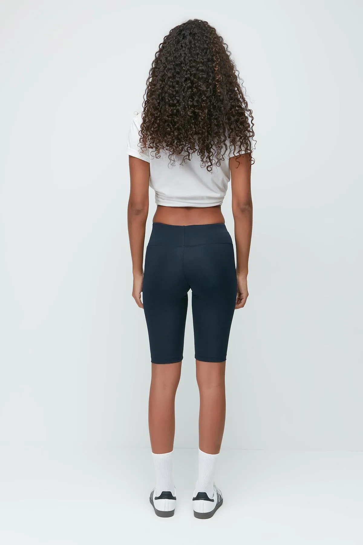 C&City  Hohe elastische Taille über dem Knie, Sport-Shorts, Strumpfhosen 9409, Marineblau
