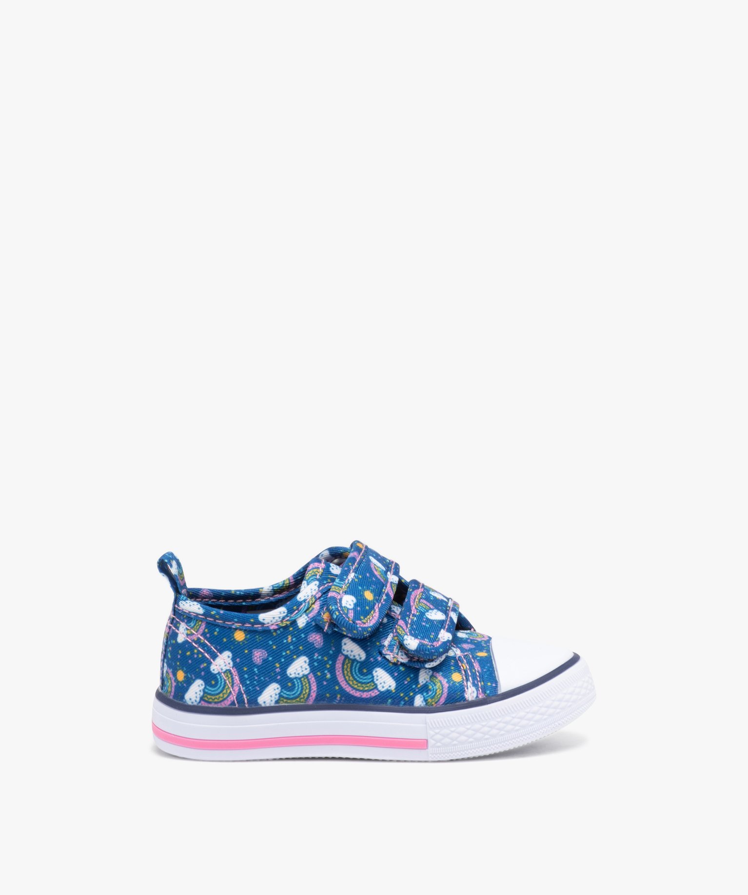 Baskets bébé fille à scratch en toile imprimée - Beppi marine | GEMO