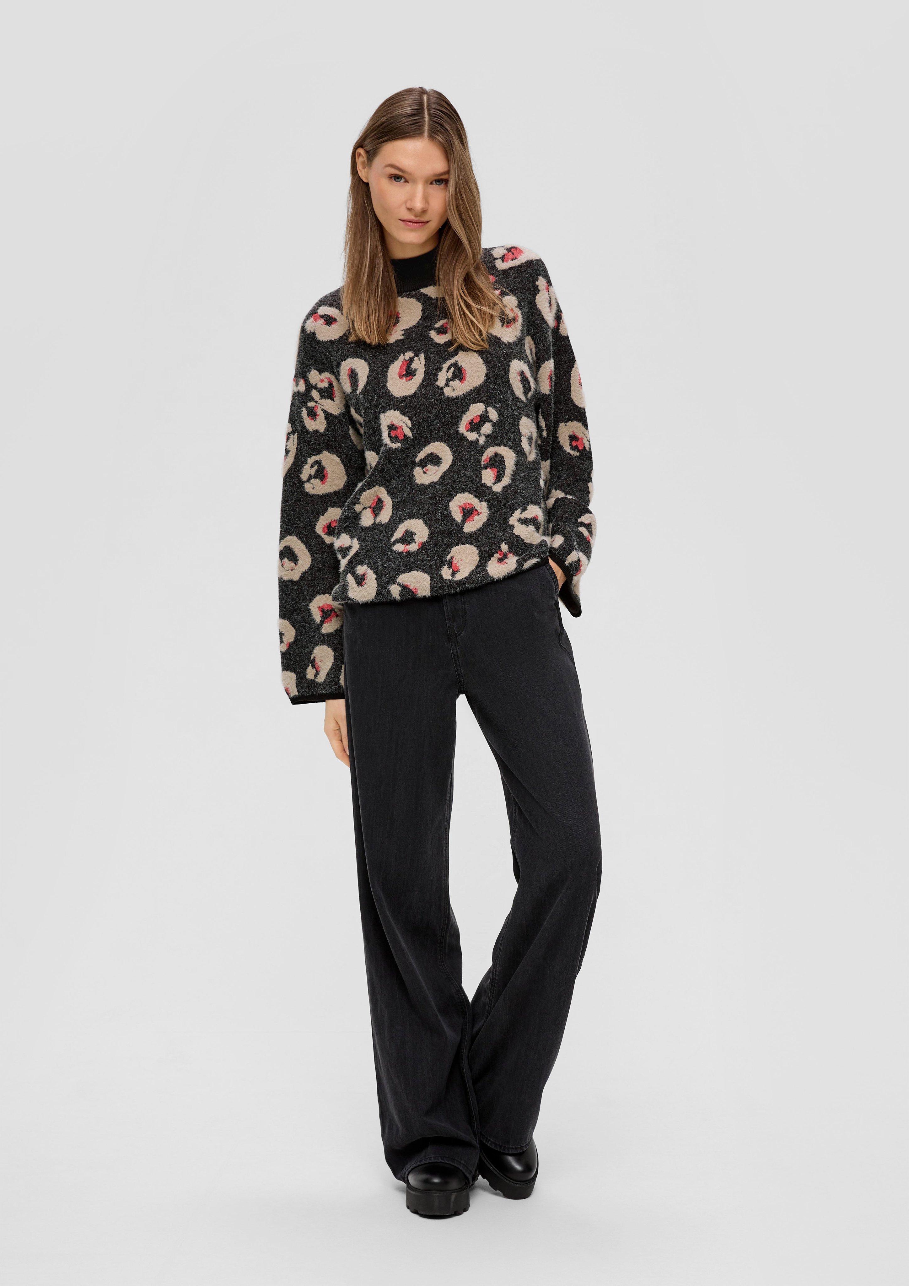 Cropped Strickpullover mit Effektgarn  2137989-99B1