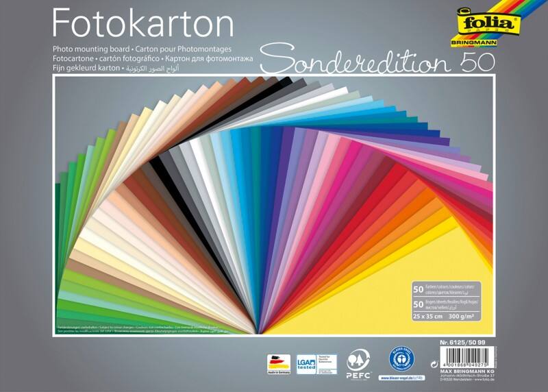 Folia Farbiges Papier Farbig sortiert 300 g/m² 50 Blatt