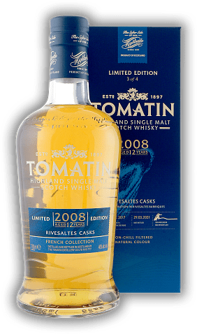 Tomatin 12 Years Rivesaltes Edition 2008/2021 Tomatin 12 Years Rivesaltes Edition 2008/2021 Edition 3 von 4 aus der French Collection. Alter 12 J. - 0,7	 Liter - Vol 46%
