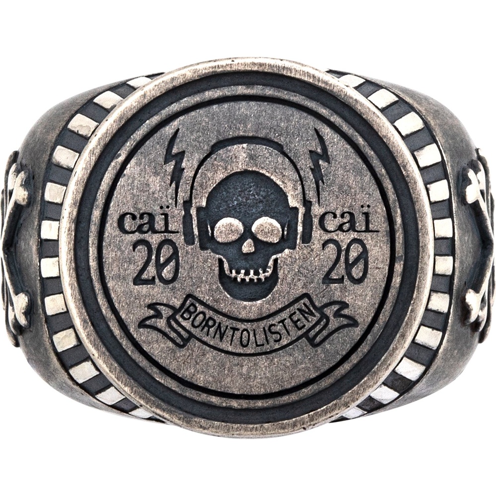 caï Bague pour hommes 925 Argent anthracite Bague