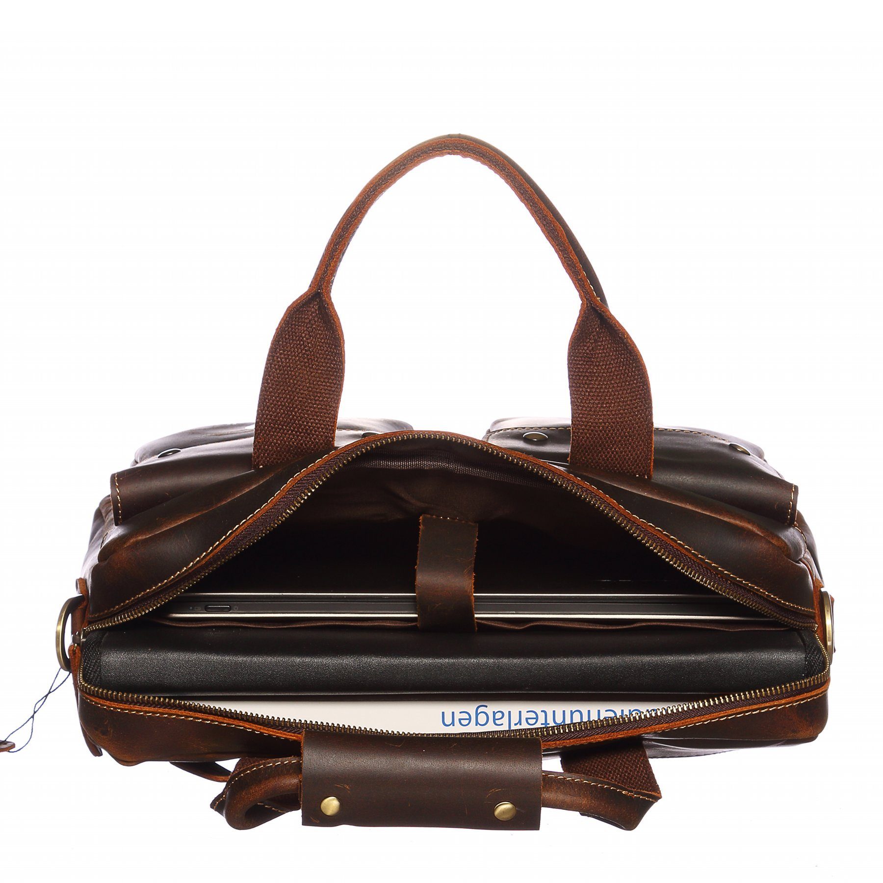 bupell Laptoptasche BUL407 - Business Aktentasche aus echtem Leder