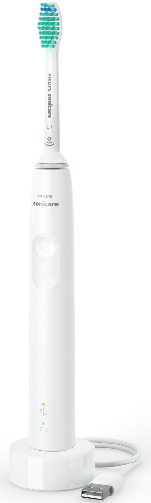 Philips Sonicare Elektrische Zahnbürste Series 3100 HX3673, Aufsteckbürsten: 1 St., mit Schalltechnologie, 4-Quadranten-Timer und 2-Minuten-Timer