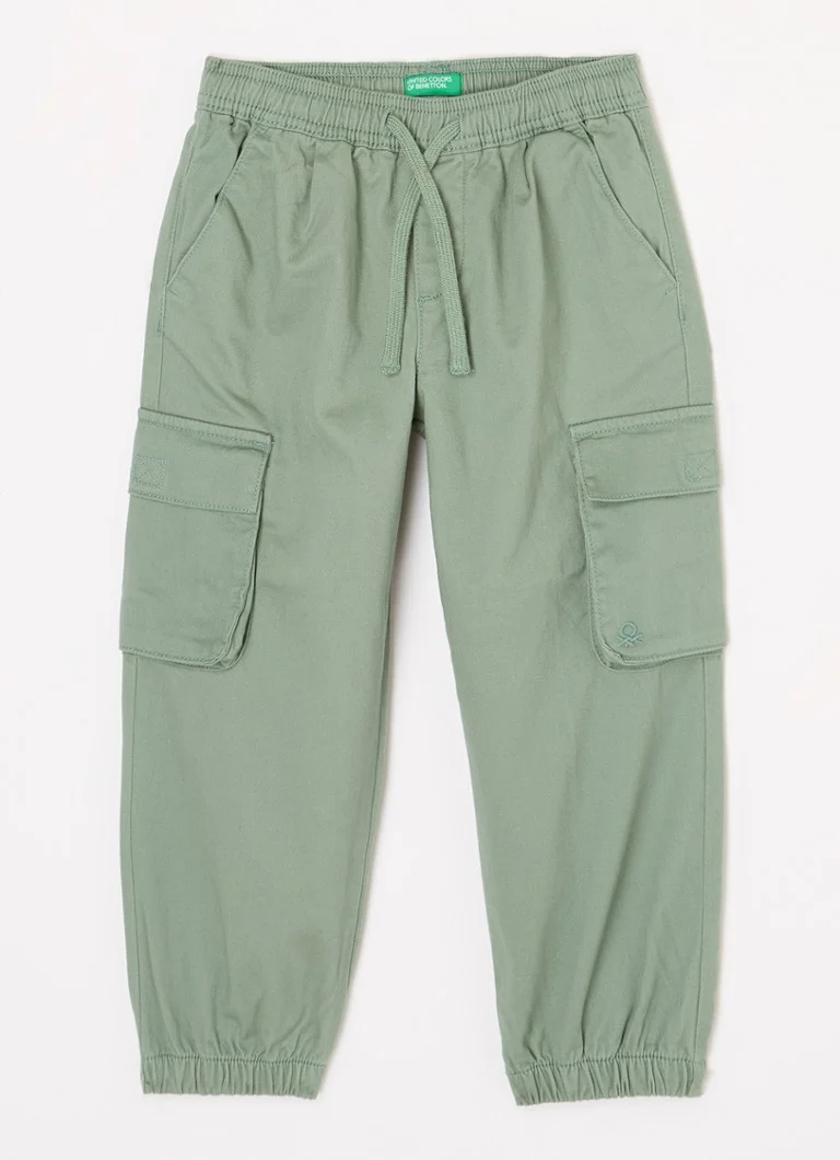 Pantaloni cargo slim fit Benetton cu buzunare aplicate