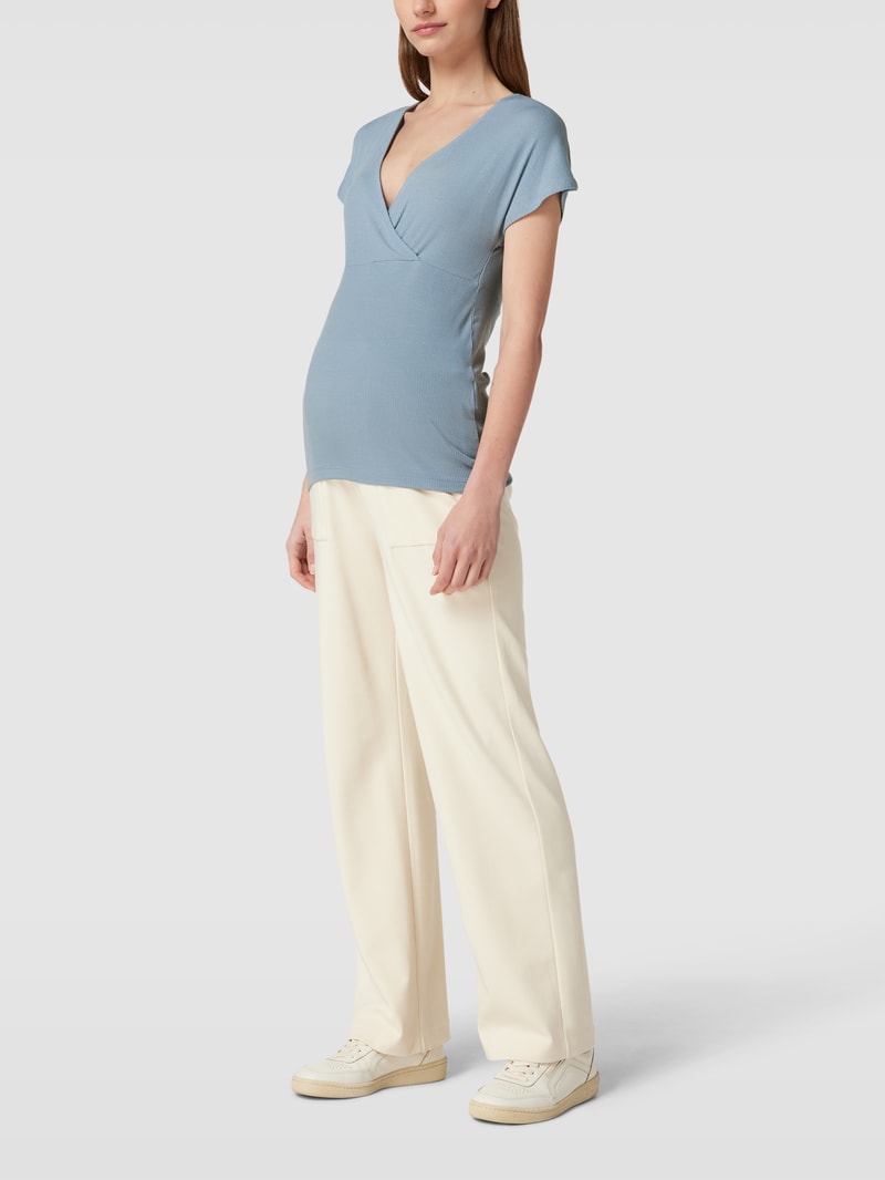 Umstands-Top in Feinripp-Optik Modell 'BRYNNA TESS' in hellblau