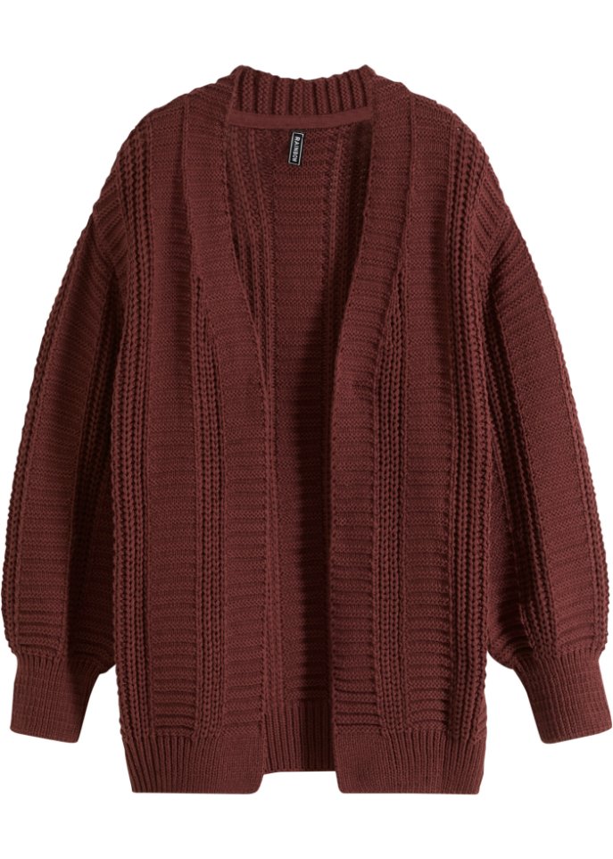 Grobstrick-Cardigan mit Zopfmuster