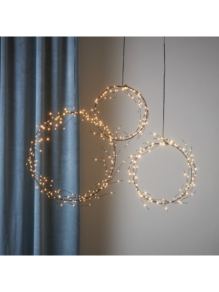 STAR Trading LED Kranz Lichtkranz Dekokranz 95LED D: 24cm in schwarz günstig kaufen onesize