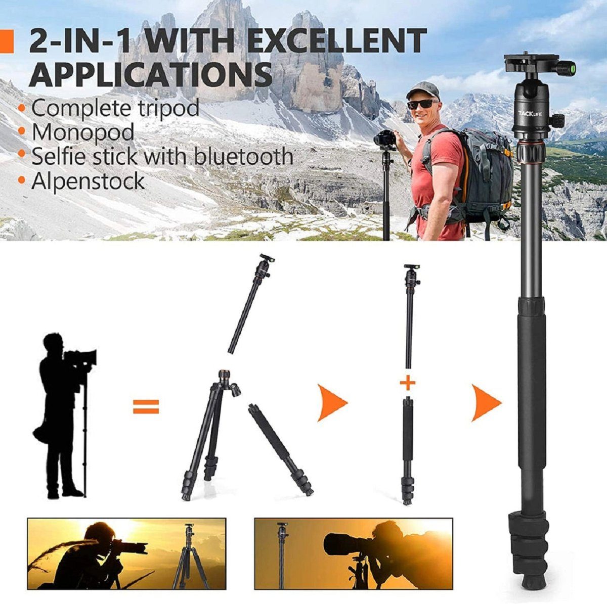 TACKLIFE Einbeinstativ (77