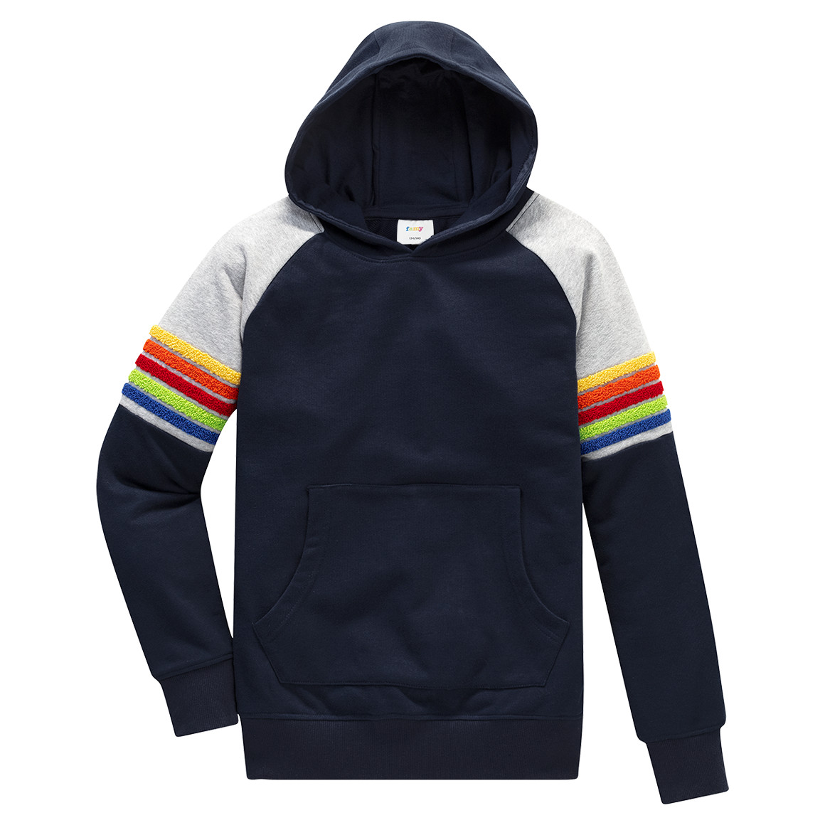 Kinder Hoodie mit bunter Frottee-Applikation