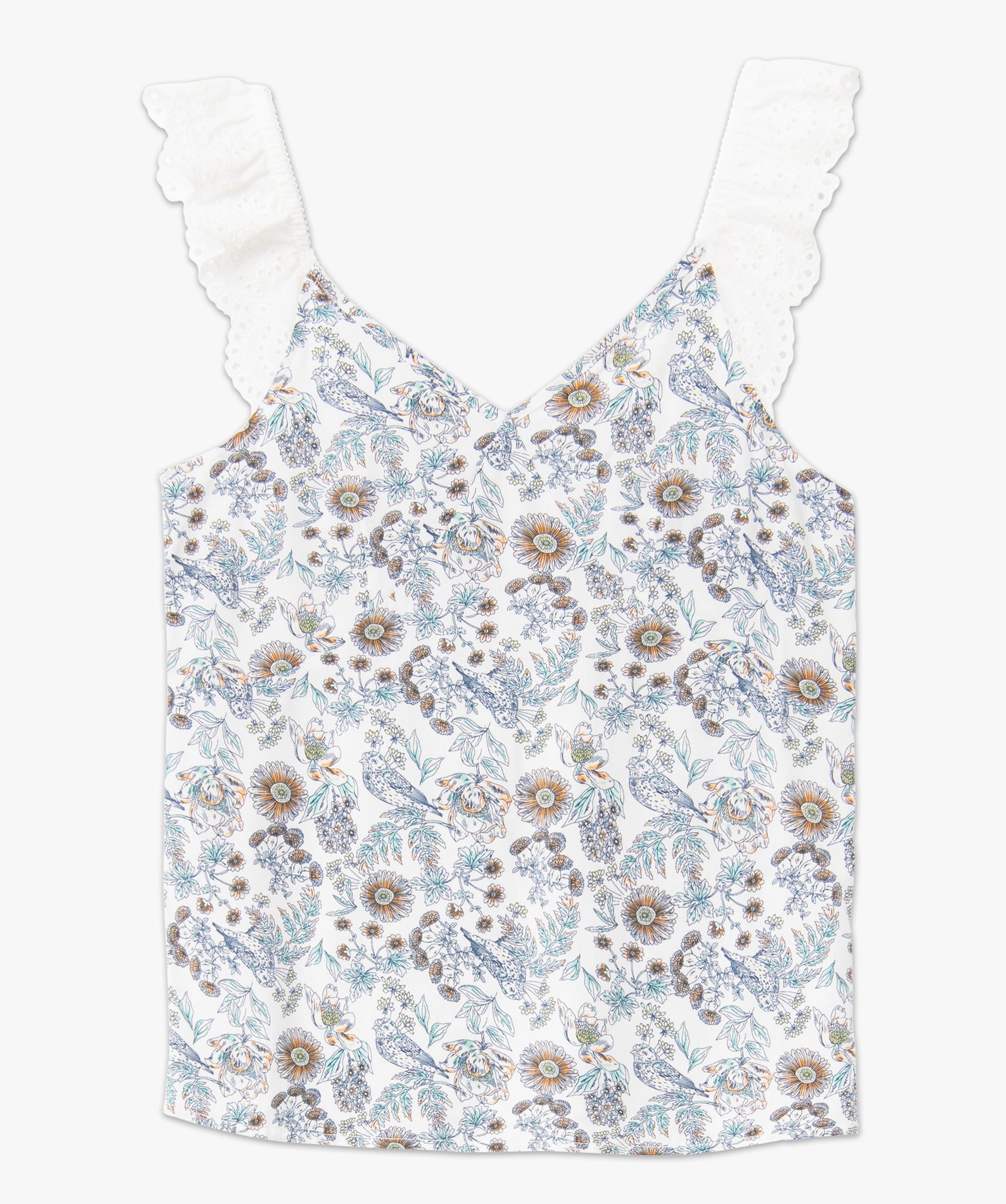 Débardeur de nuit femme à motifs fleuris avec bretelles br... imprime | GEMO