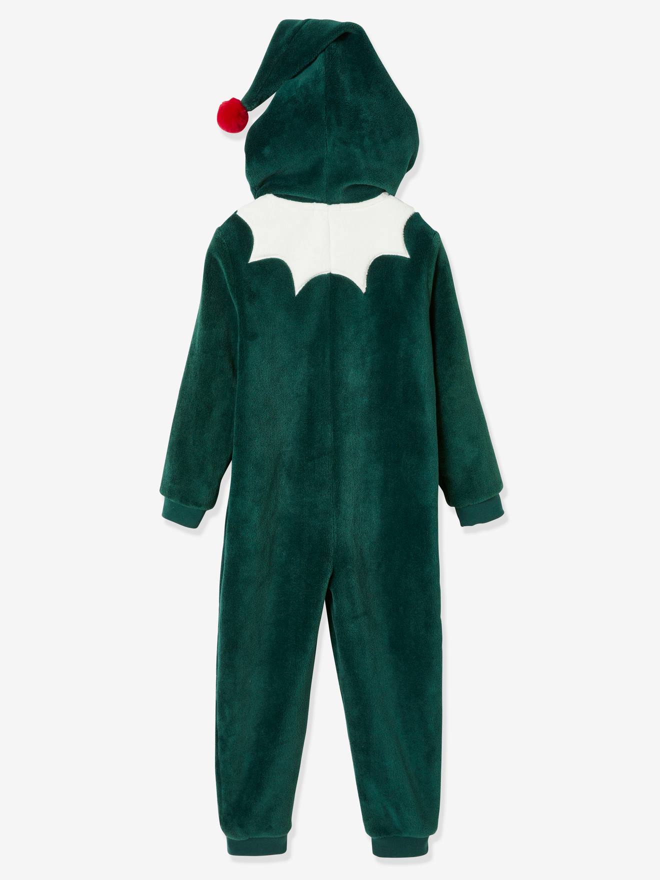 Vertbaudet Jungen Plüsch-Overall, Onesie WICHTEL - grün