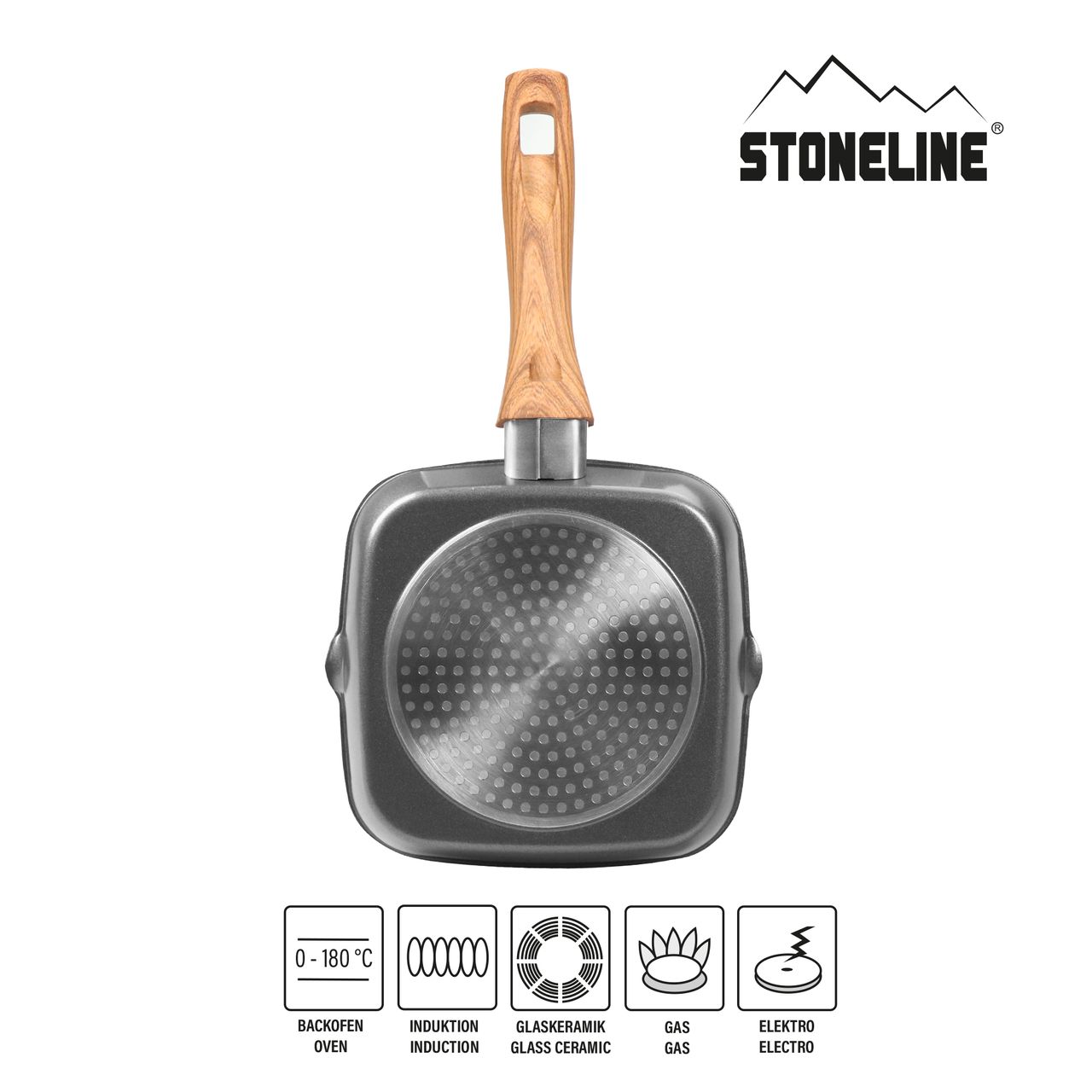 STONELINE® Back to Nature Grillpfanne 16 x 16 cm, mit 2 Ausgüssen