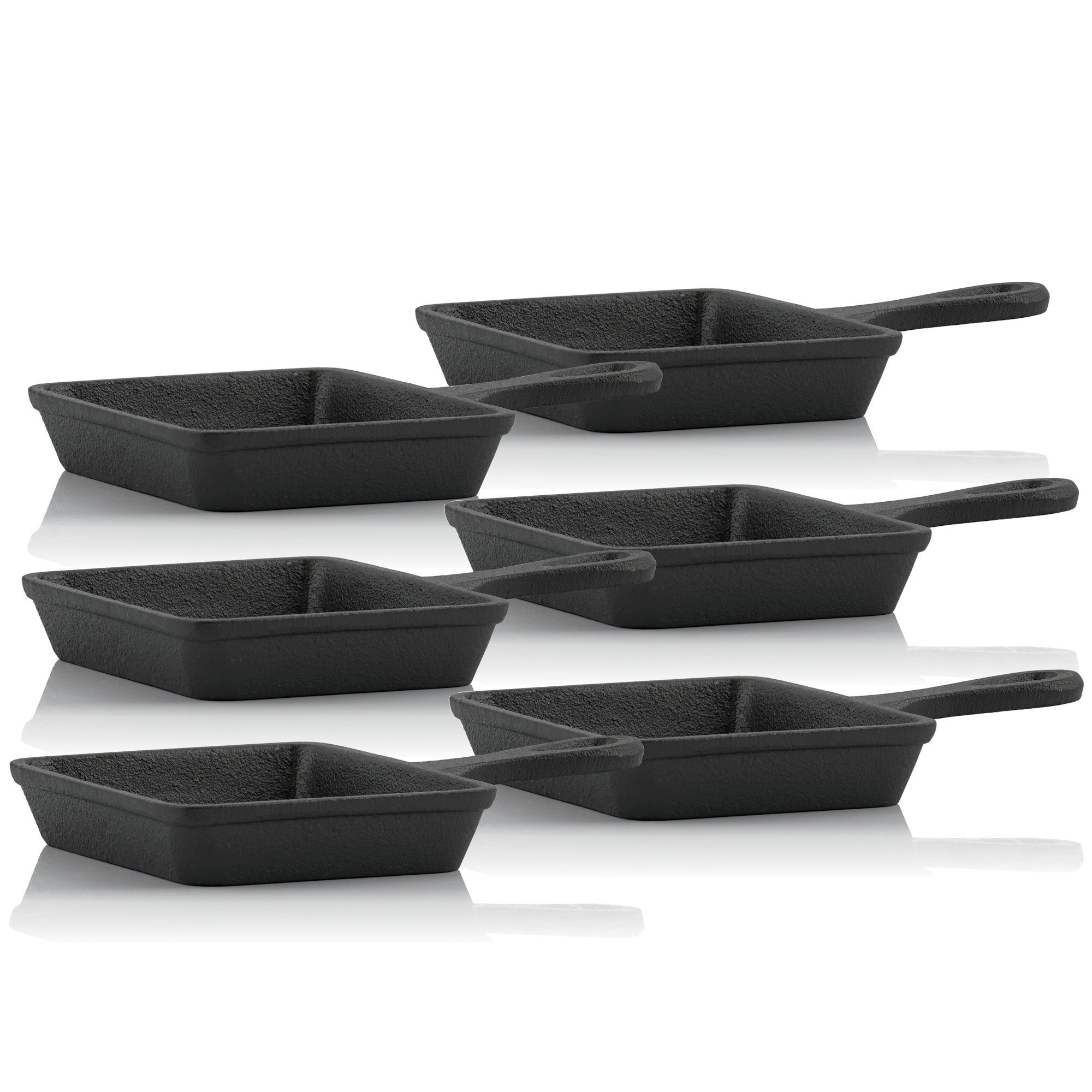 BBQ-Toro Raclettepfännchen Gusseisen Raclette Pfännchen (6 Stück), 12,5 x 18 cm, Grillzubehör, Gusseisen