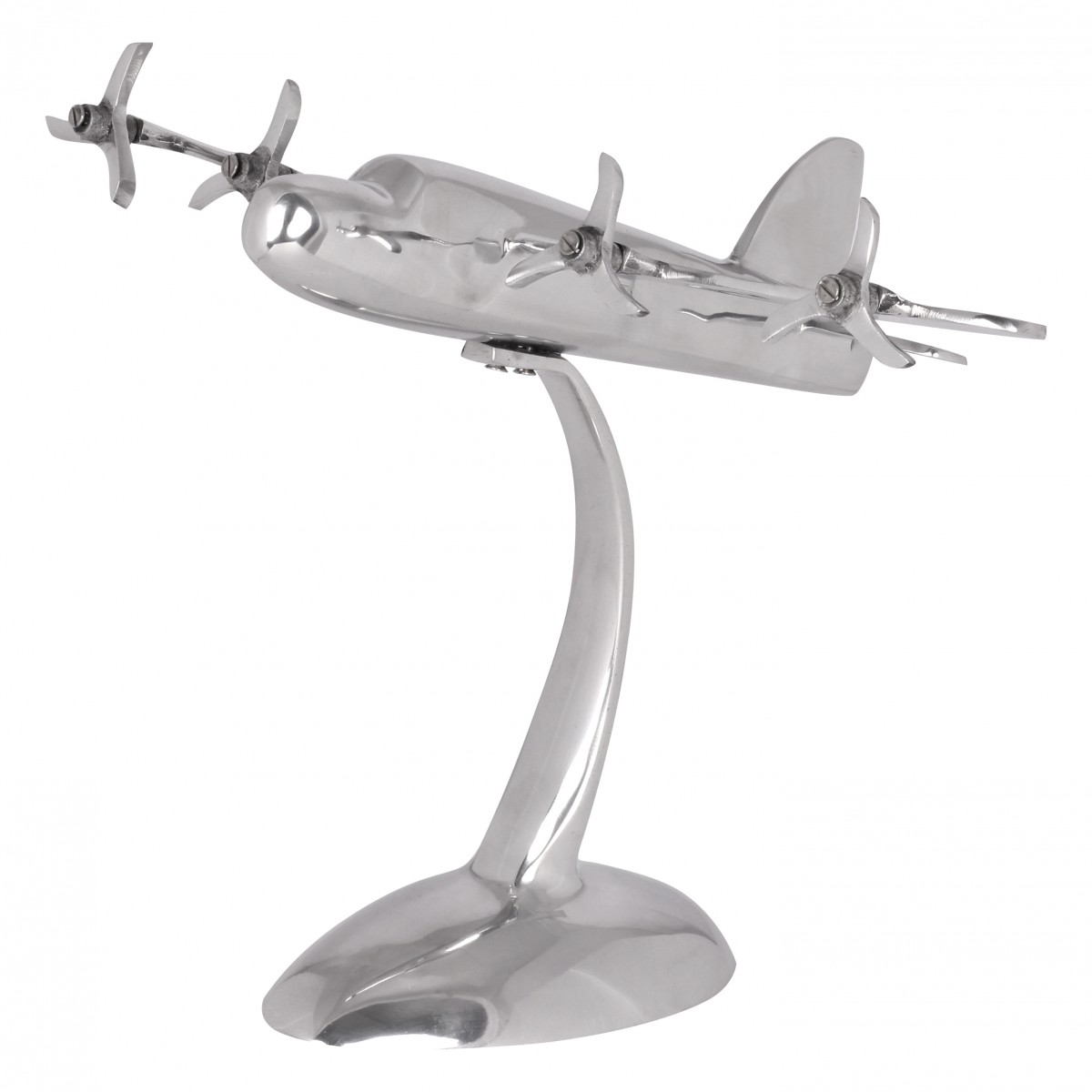 Wohnling Design Deko Flugzeug Propeller aus Aluminium Farbe Silber