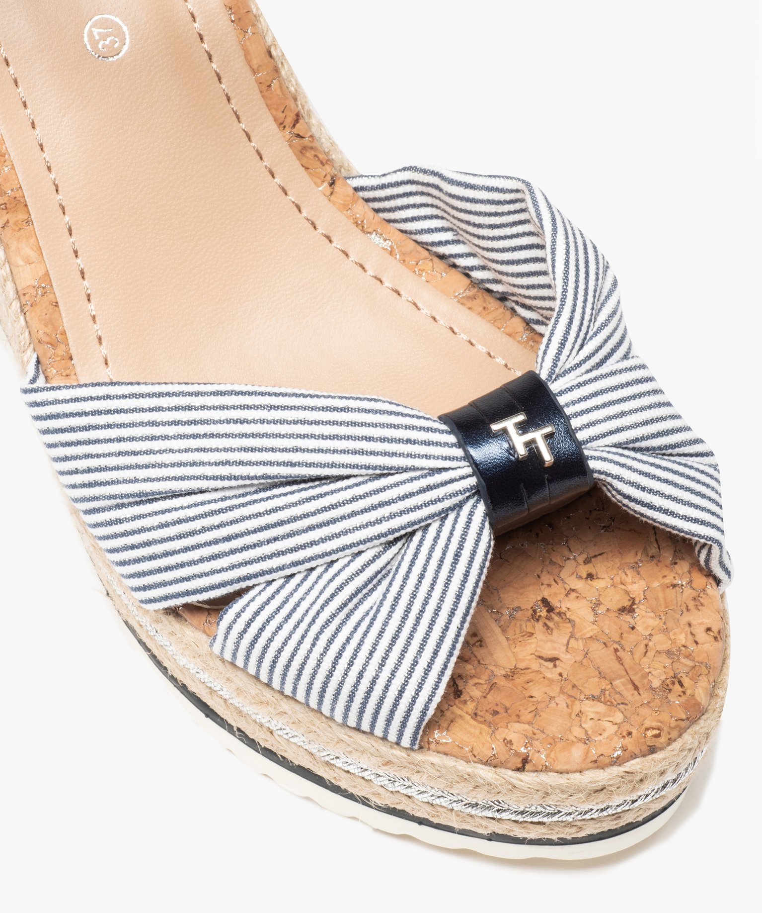 Sandales femme compensées dessus en toile - Tom Tailor marine | GEMO