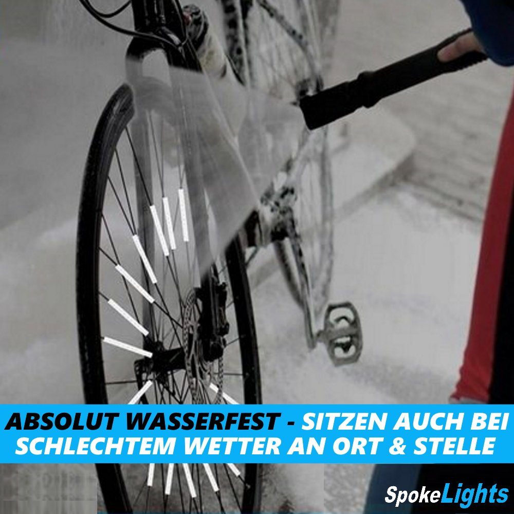 MAVURA Fahrradreflektor SpokeLights Fahrrad Speichen Reflektoren Speichenreflektoren, (Katzenaugen Stäbe Speichenlicht Rad), Strahler Fahrrad Licht Speichensticks weiß [36er Set]
