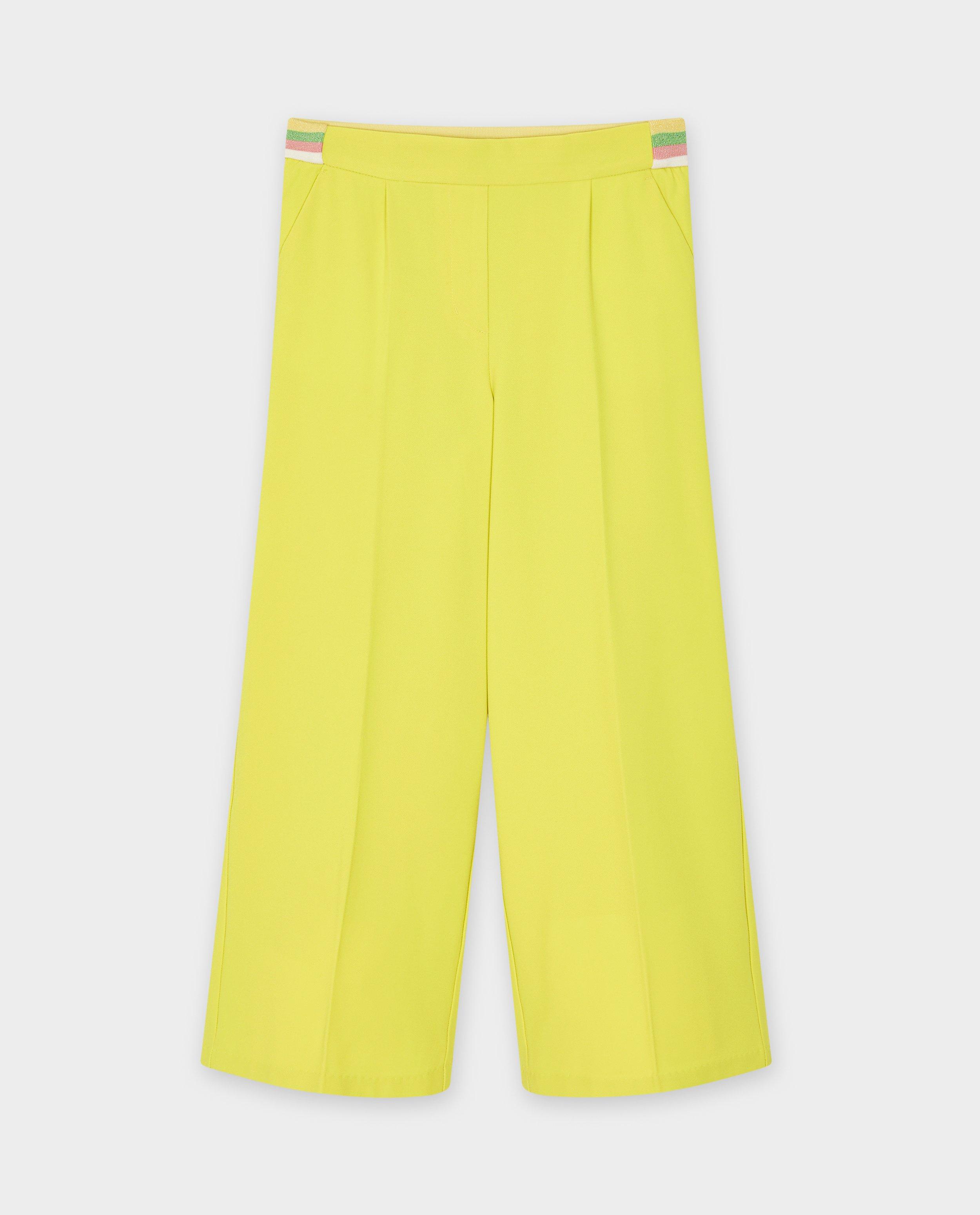Pantaloni gialli CKS, vestibilità a gamba larga, verde chiaro da festa