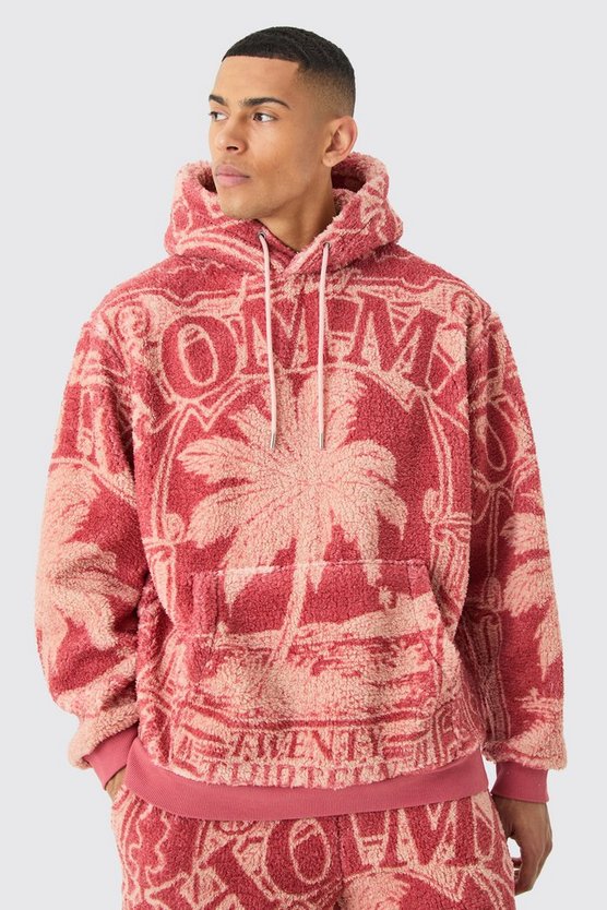 Oversize Hoodie mit Borg-Print